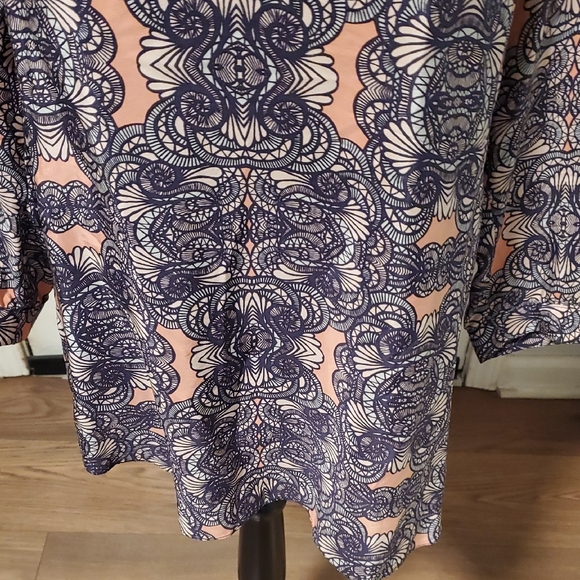 Amanda Uprichard Patterned 3/4 Length Sleeve Blouse - Picture 4 of 9